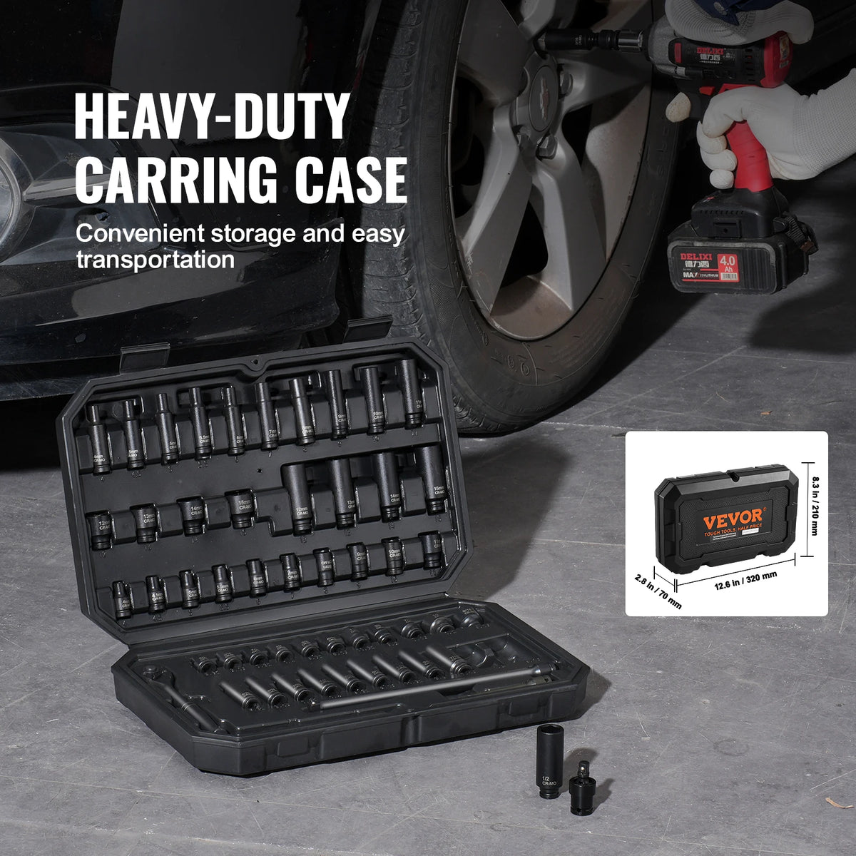 SucceBuy Crv Steel Impact Socket Set With Carry Case