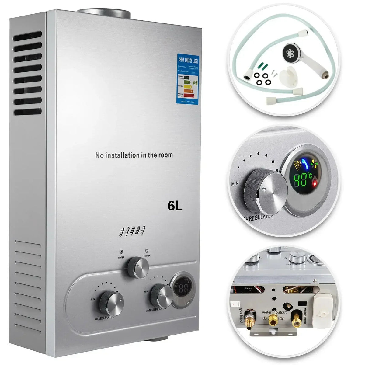 SIHAO Tankless LPG Propane Gas Water Heater With Digital Display