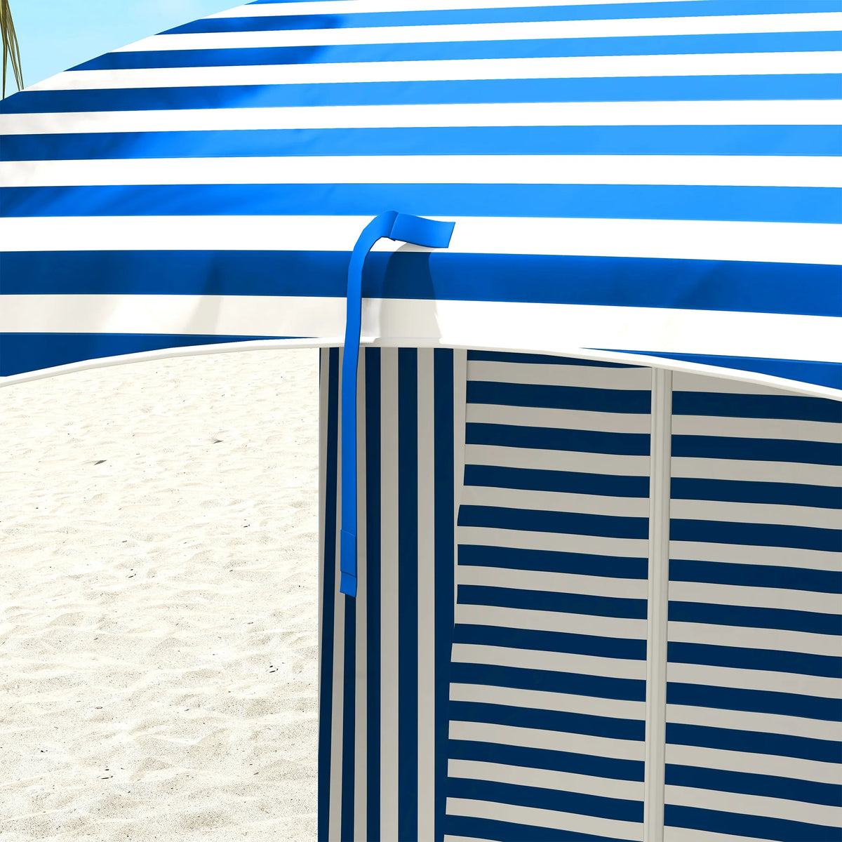 Outsunny Beach Cabana Umbrella With Bag And Windows