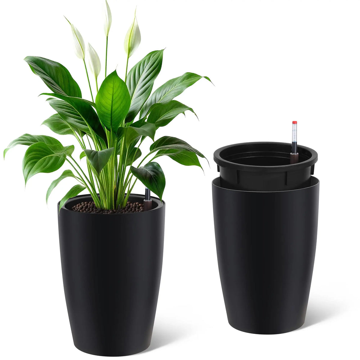 Himiss 16 Inch Self Watering Indoor Outdoor Planters Set