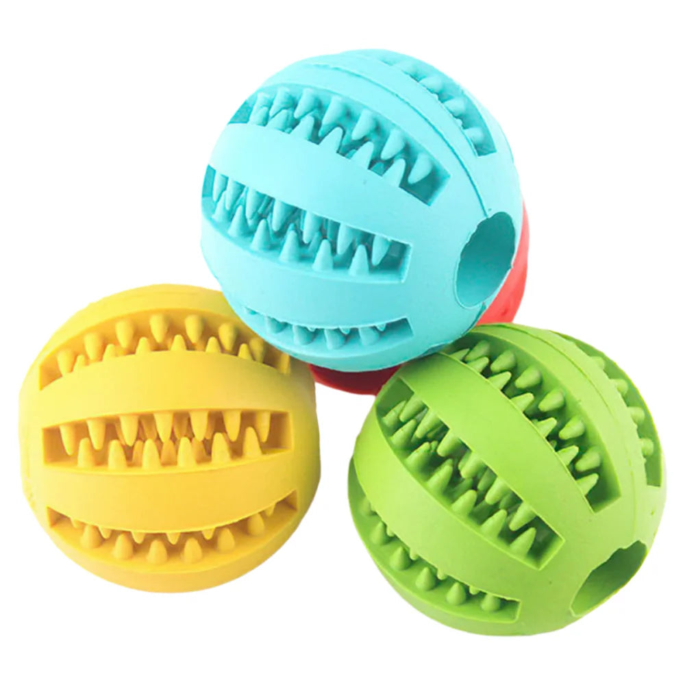 Interactive Rubber Dog Chew Ball Teething Puzzle Training Toy