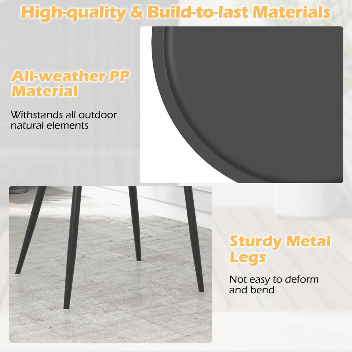 HOMASIS All Weather Heavy Duty Patio Bistro Dining Set