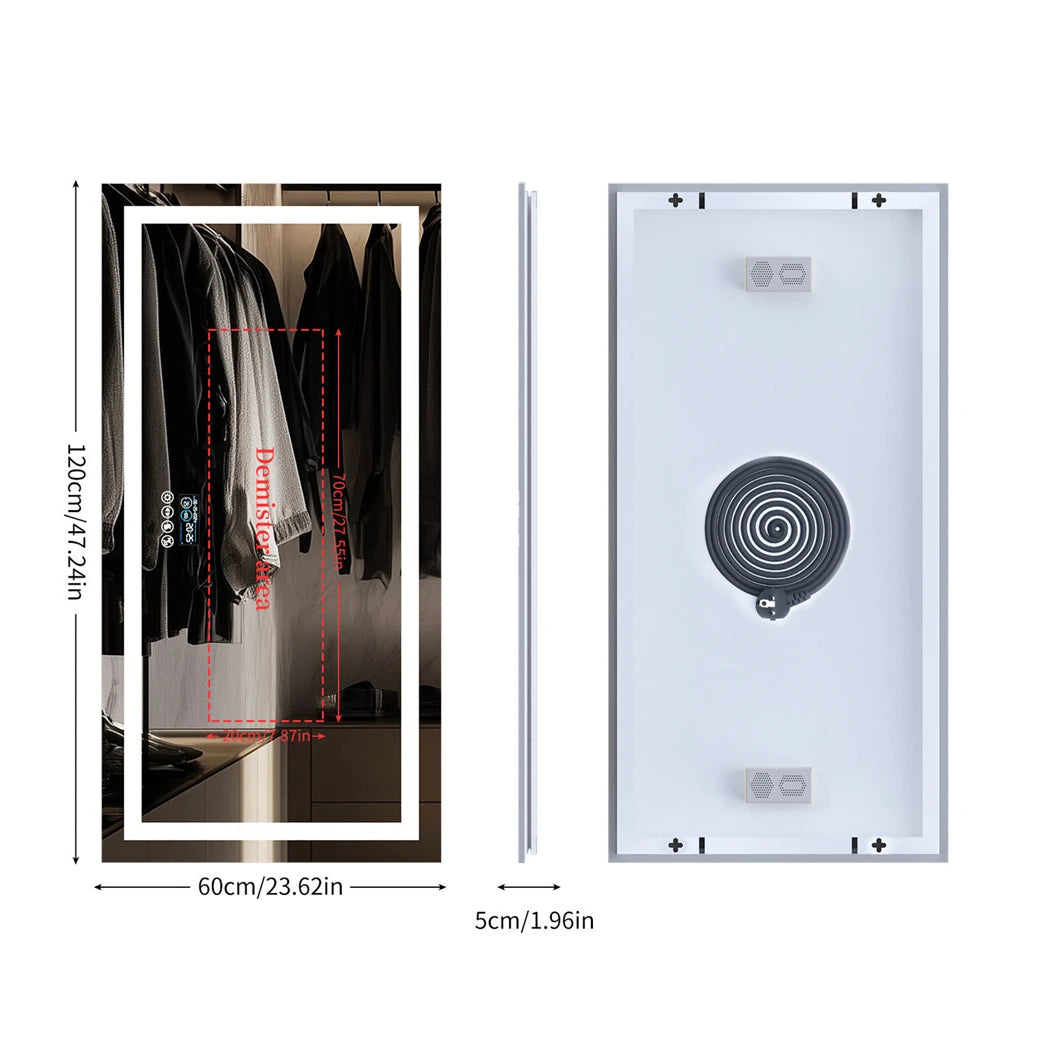 Borwart Smart Led Vanity Mirror With Bluetooth Anti Fog