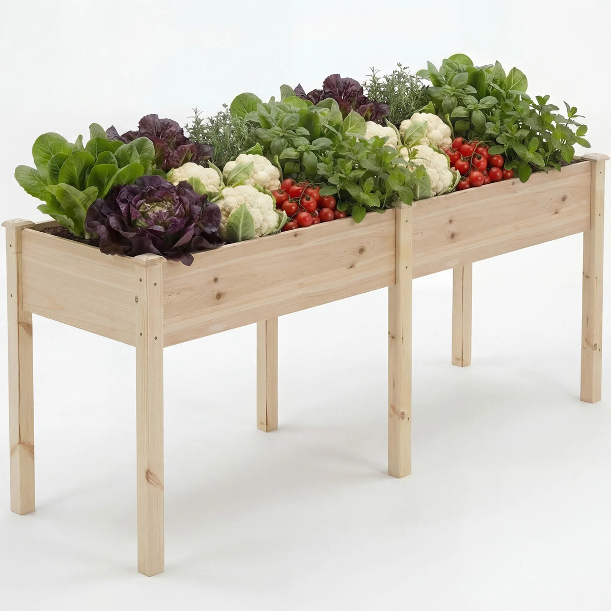 JHK Elevated Wooden Planter Box For Outdoor Gardening
