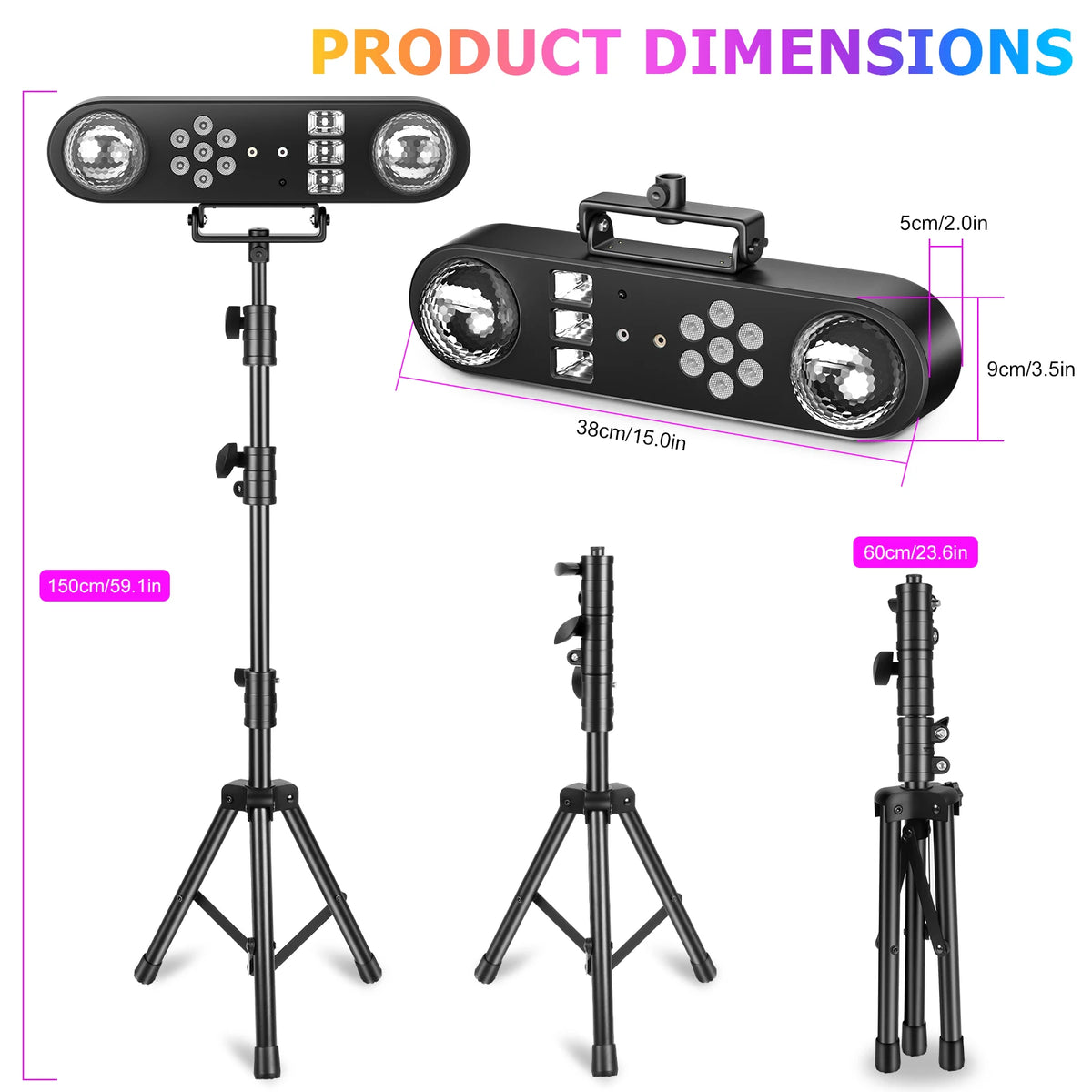U'King Mini 5in1 RGB Stage Light With Remote