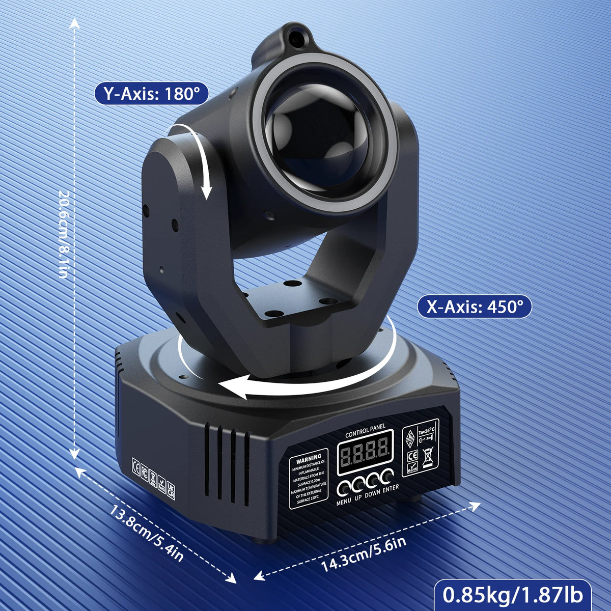 U'King 30W Moving Head RGBW DMX Sound Activated Party Light