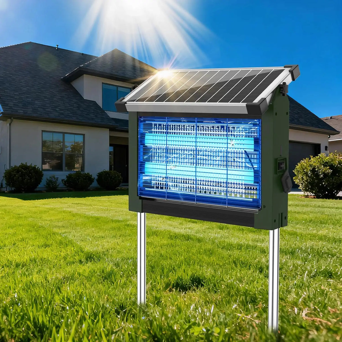 Waterproof 4500V Outdoor Solar Electric Bug Zapper For Garden