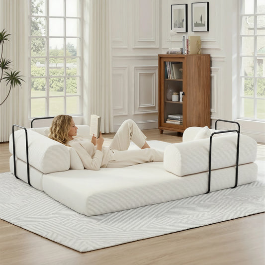 GAOHAPY Modern Corduroy Modular Sectional Sofa With Chaise