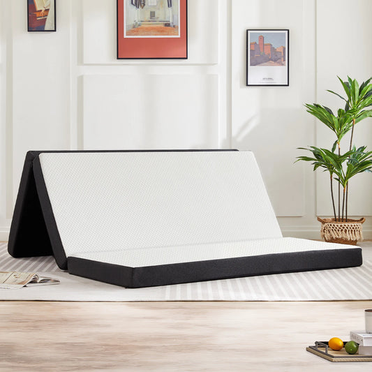 JHK Tri-Fold Memory Foam Mattress With Washable Cover CertiPUR-US Certified