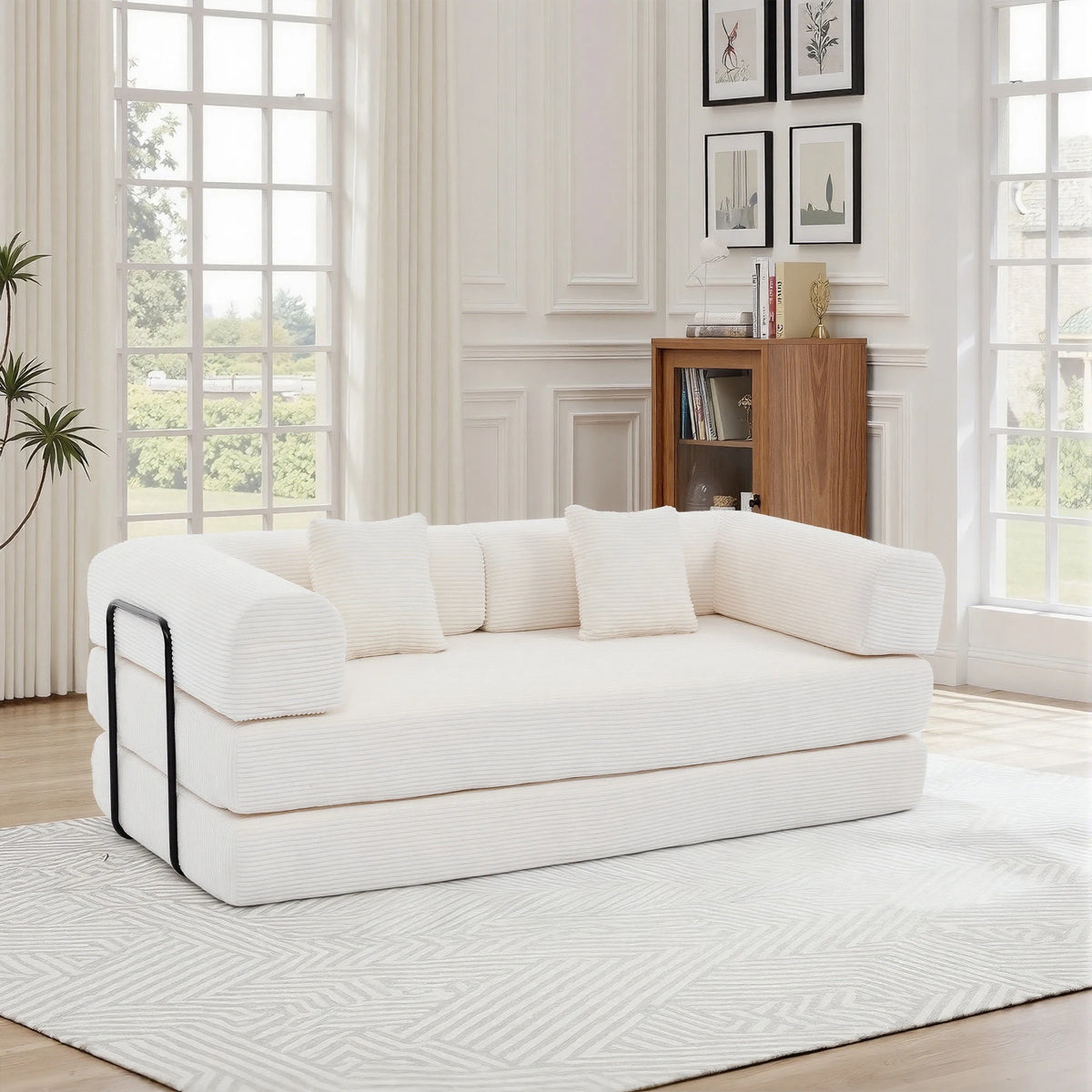 GAOHAPY Modern Corduroy Modular Sectional Sofa With Chaise