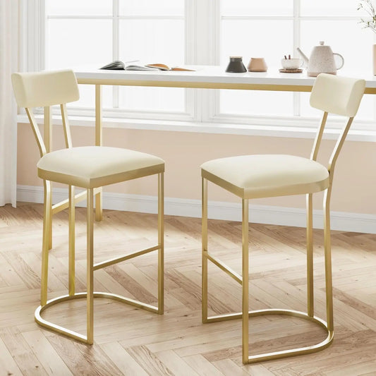 HiMISS Comfortable Bar Stools With Cushioned Seats And Metal Legs