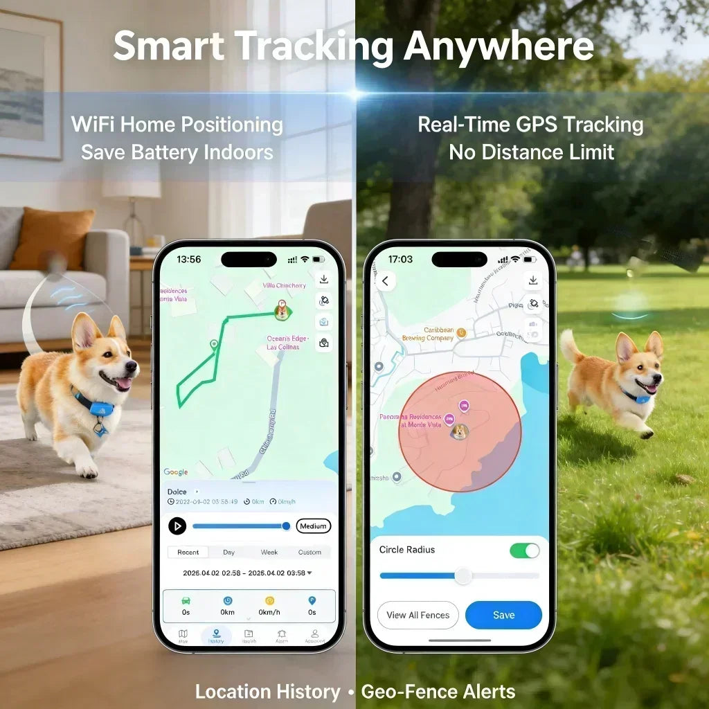 WANWAYTECH 4G GPS Pet Tracker Real Time Waterproof Dogs Cats