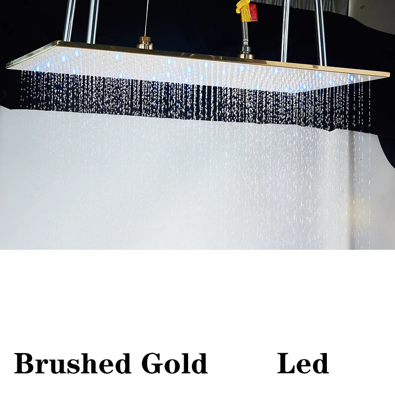 Wanmivezlo Led Rainfall Shower Head Wall Mounted Brass Faucet