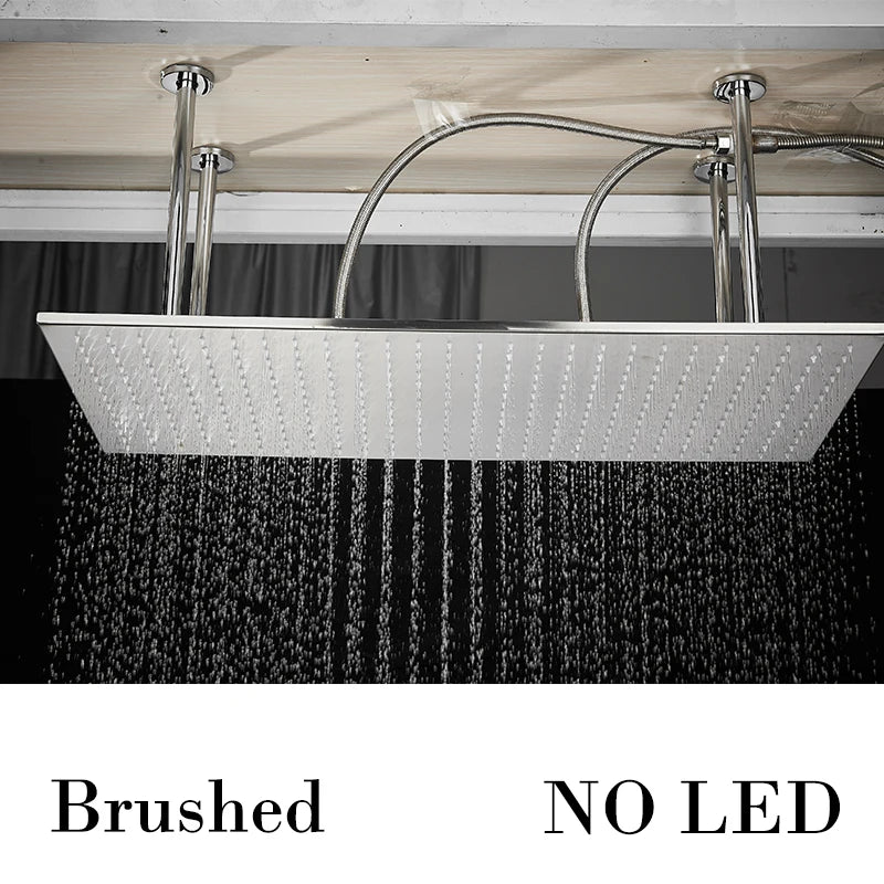 Wanmivezlo Led Rainfall Shower Head Wall Mounted Brass Faucet