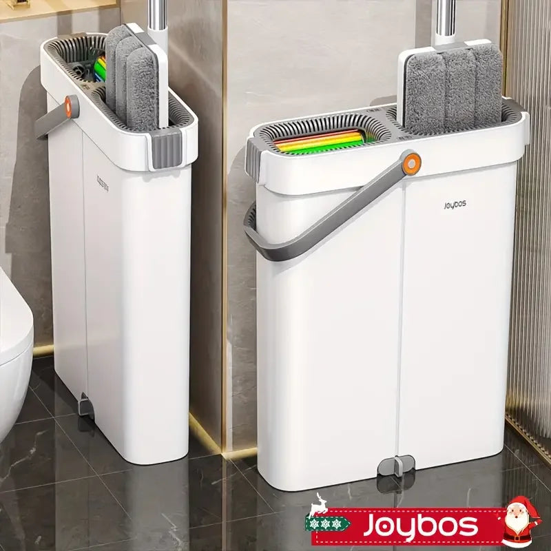 Joybos Flat Mop Bucket System Includes 2 Microfiber Cleaning Pads