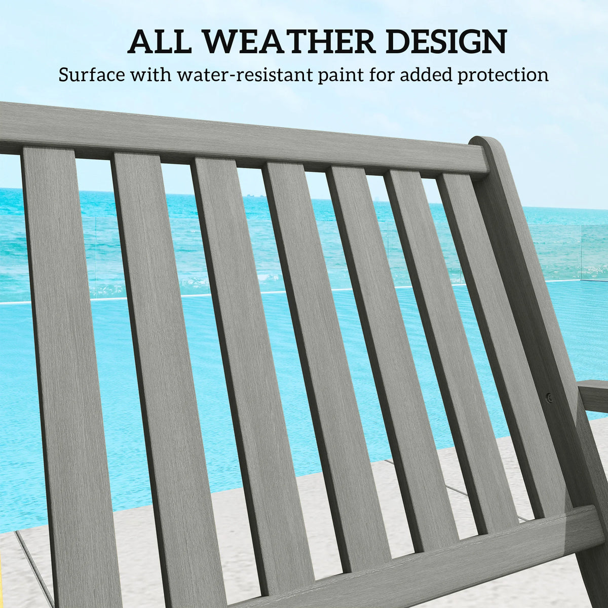 Ousunny 2 Person Wood Outdoor Bench For Garden Patio