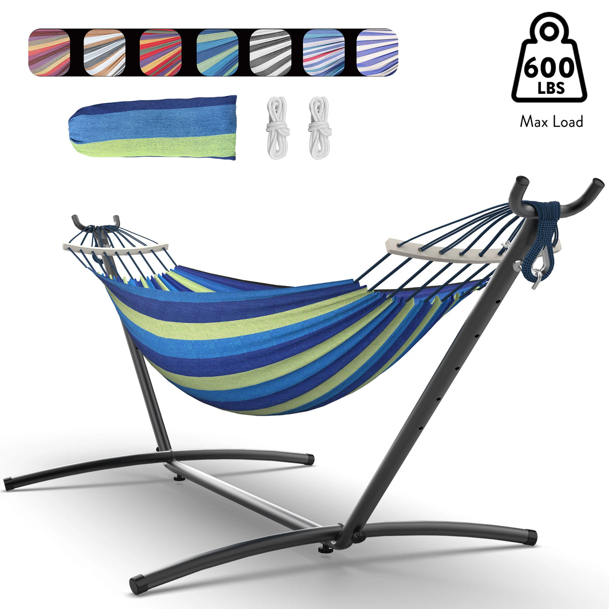 Gyroor Adjustable Hammock With Heavy Duty Folding Stand And Bag