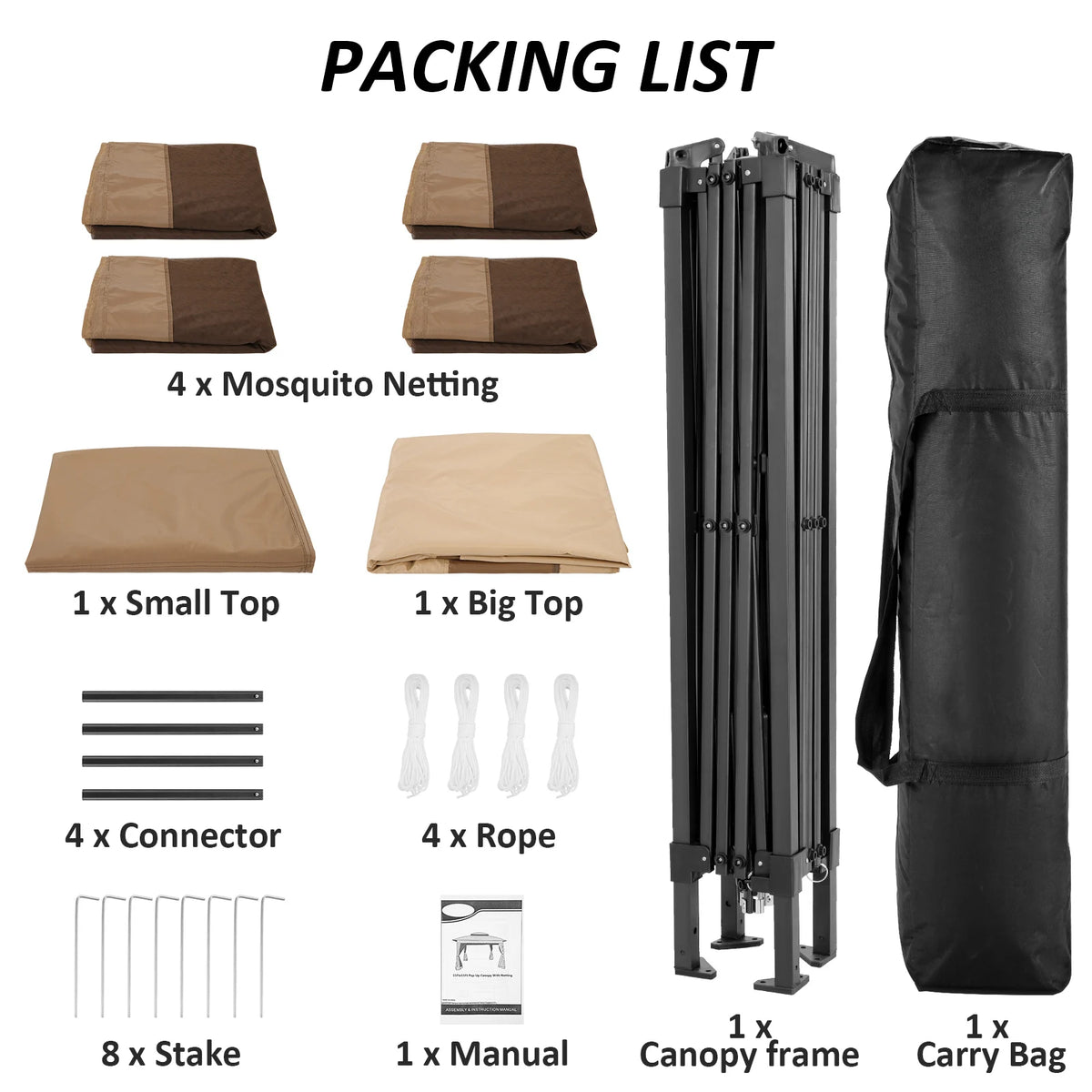 Tooluck Outdoor Pop Up Gazebo With Mosquito Netting And Ventilation