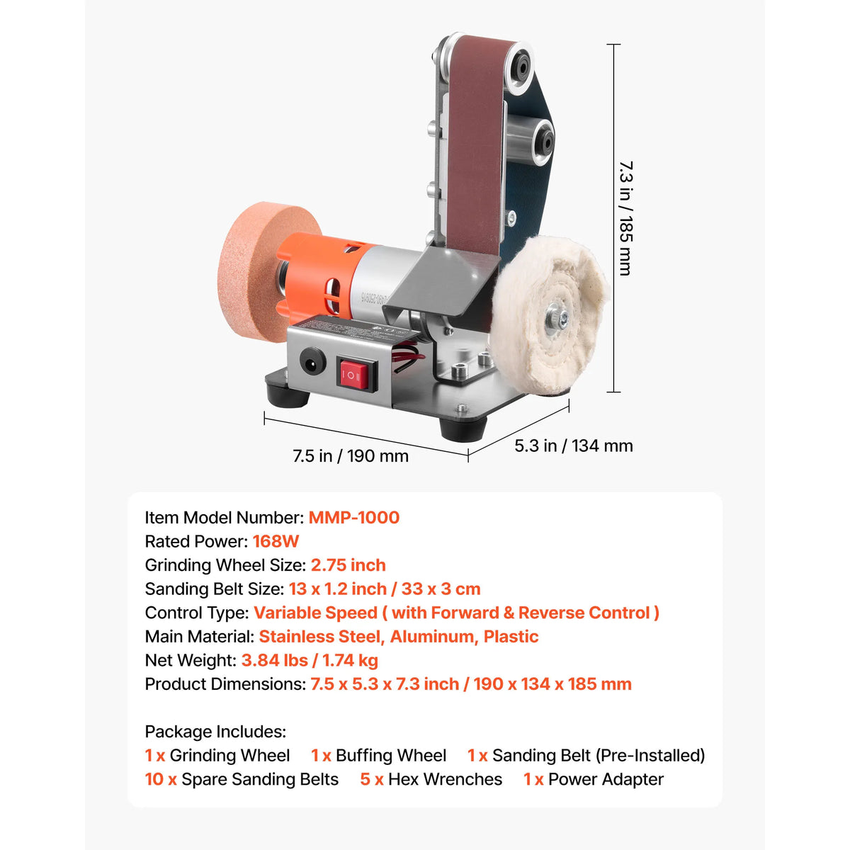 SucceBuy Adjustable Mini Belt Sander Rotary Grinder