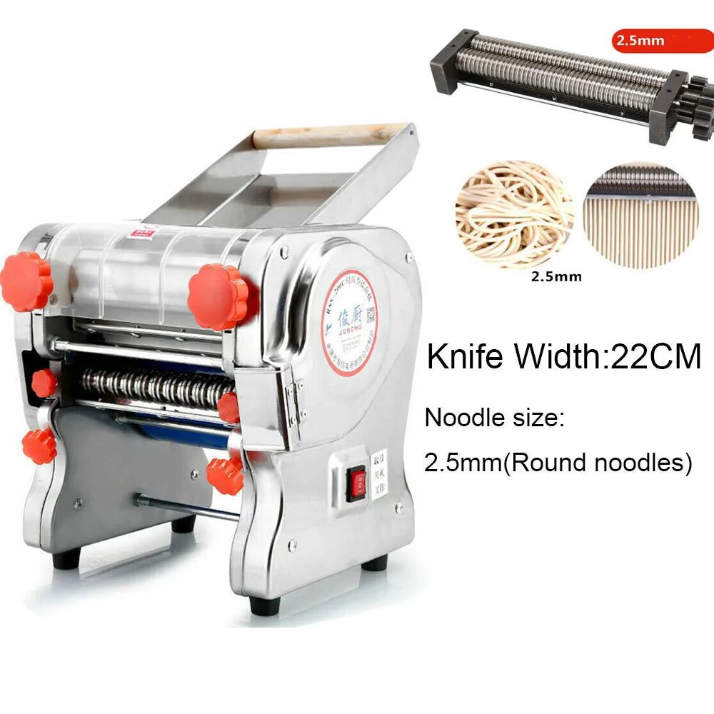 Commercial Stainless Steel Electric Pasta Noodle Machine Dual Knife 550W