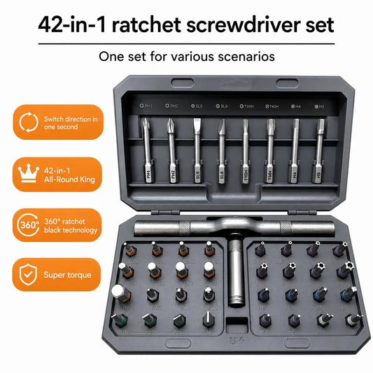 Professional 42 Piece Magnetic Screwdriver Set Repair Tool Kit