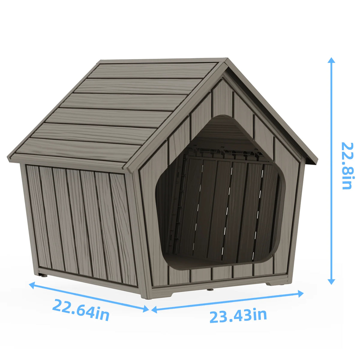 Waterproof Gable Roof Plastic Pet House Ventilated Outdoor Dog Shelter