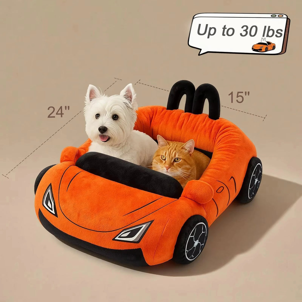 CWV Soft Supercar Style Coral Fleece Cat Bed With Pillow