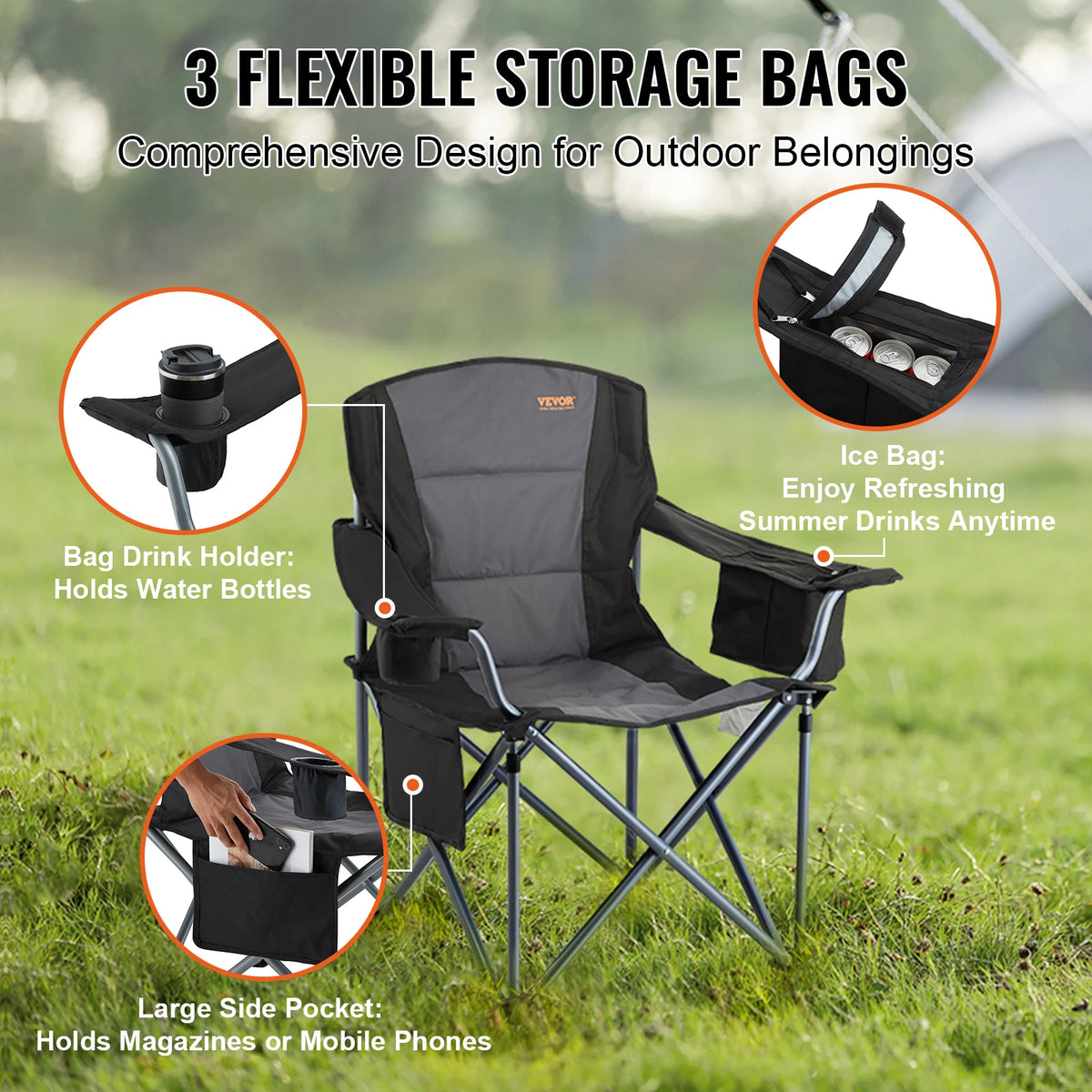 SucceBuy Ultralight Folding Camping Chair For Outdoor Beach And Hiking