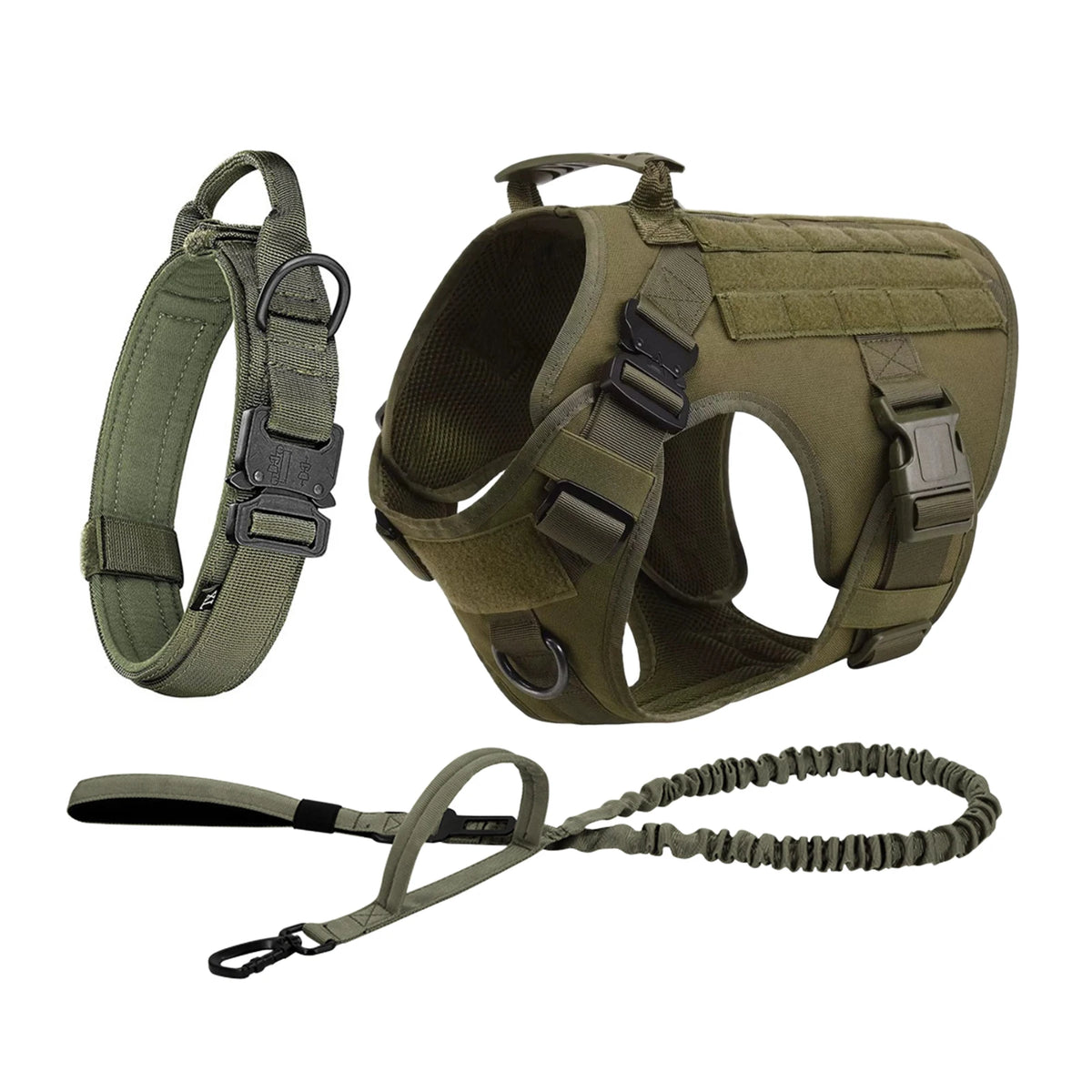 Tactical Dog Harness Vest With Molle Pouches For Training