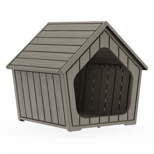Waterproof Gable Roof Plastic Pet House Ventilated Outdoor Dog Shelter