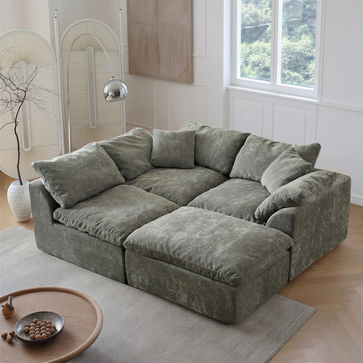 Yeflixvrau Modern Modular Sectional Sofa With Comfortable Cushions