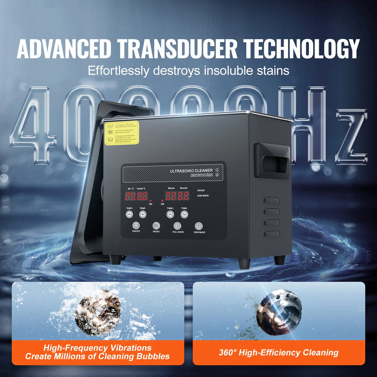 SucceBuy Portable Ultrasonic Cleaner With Adjustable Timer