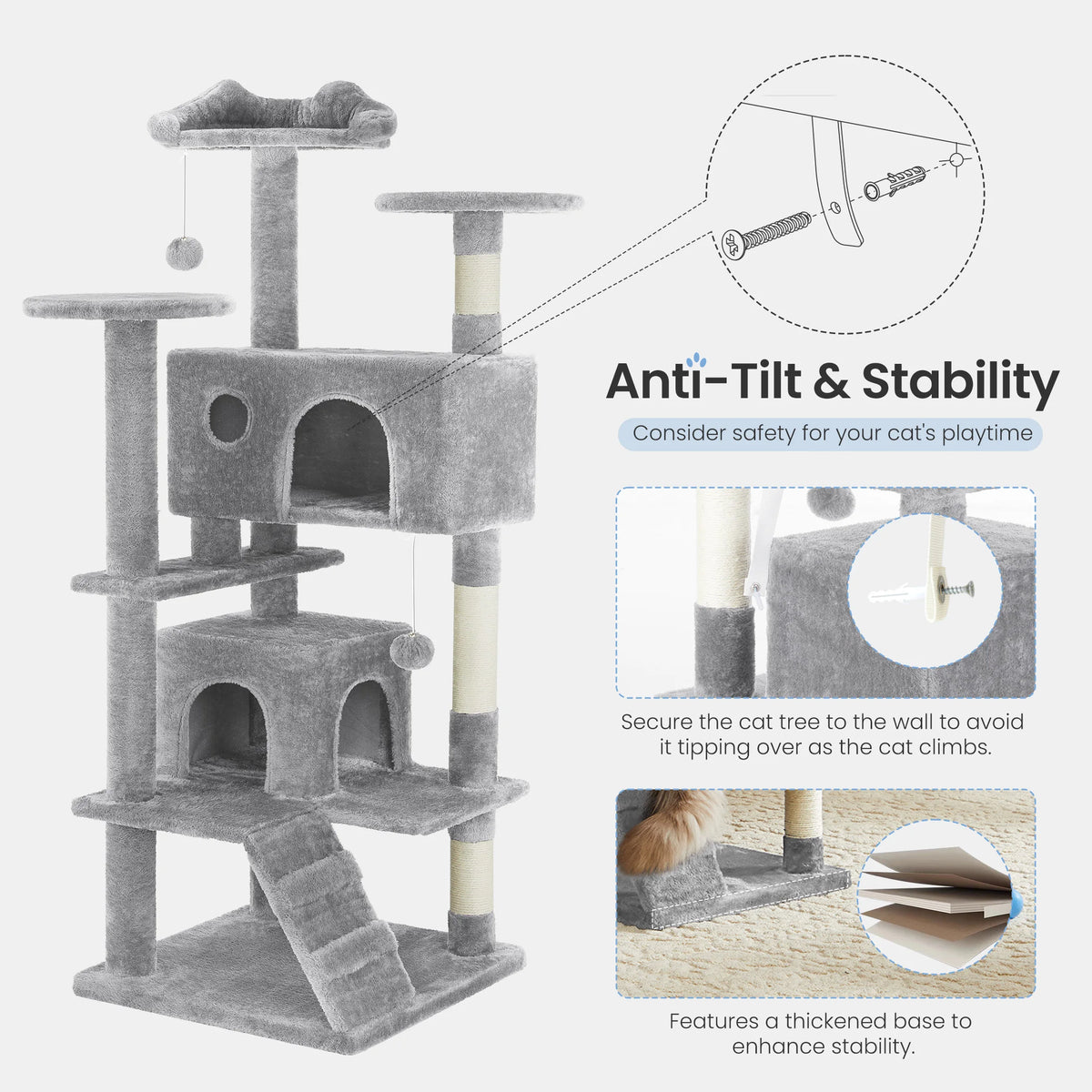 MCQ Indoor Cat Tree Tower Multi Level With Scratching Posts
