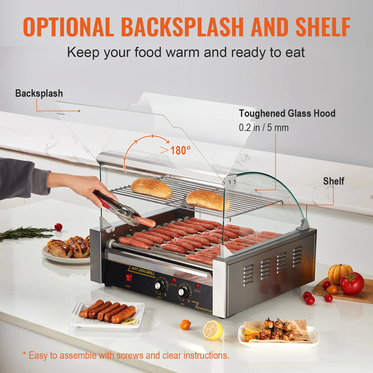 SucceBuy Commercial Hot Dog Roller Electric Sausage Maker Grill Machine