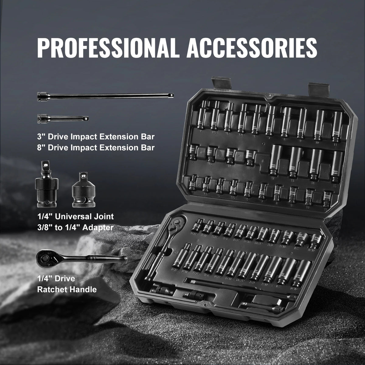SucceBuy Crv Steel Impact Socket Set With Carry Case