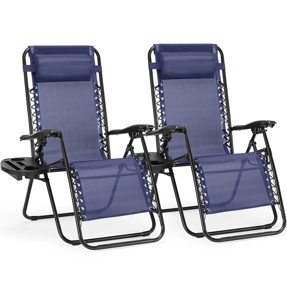 JHK Zero Gravity Outdoor Recliner With Cup Holder And Pillow