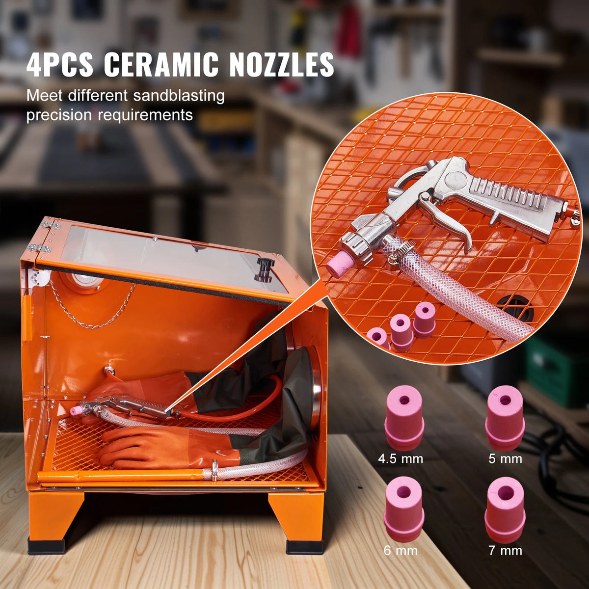 Succebuy Portable Sandblasting Cabinet With Blasting Gun For Rust Removal