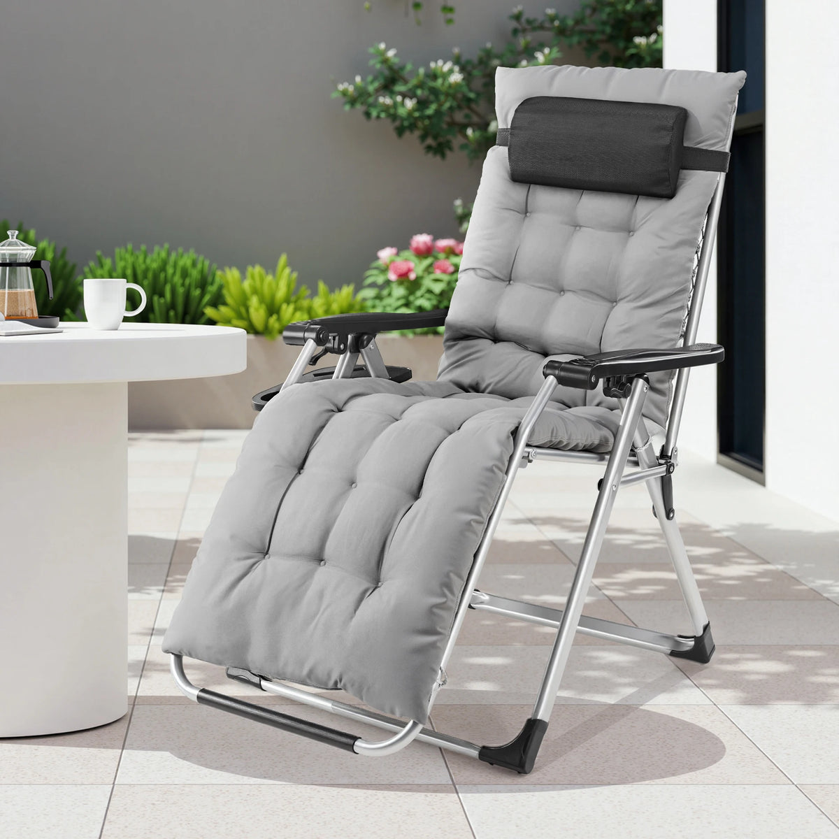 JHK Zero Gravity Recliner Portable Folding Patio Lounge Chair