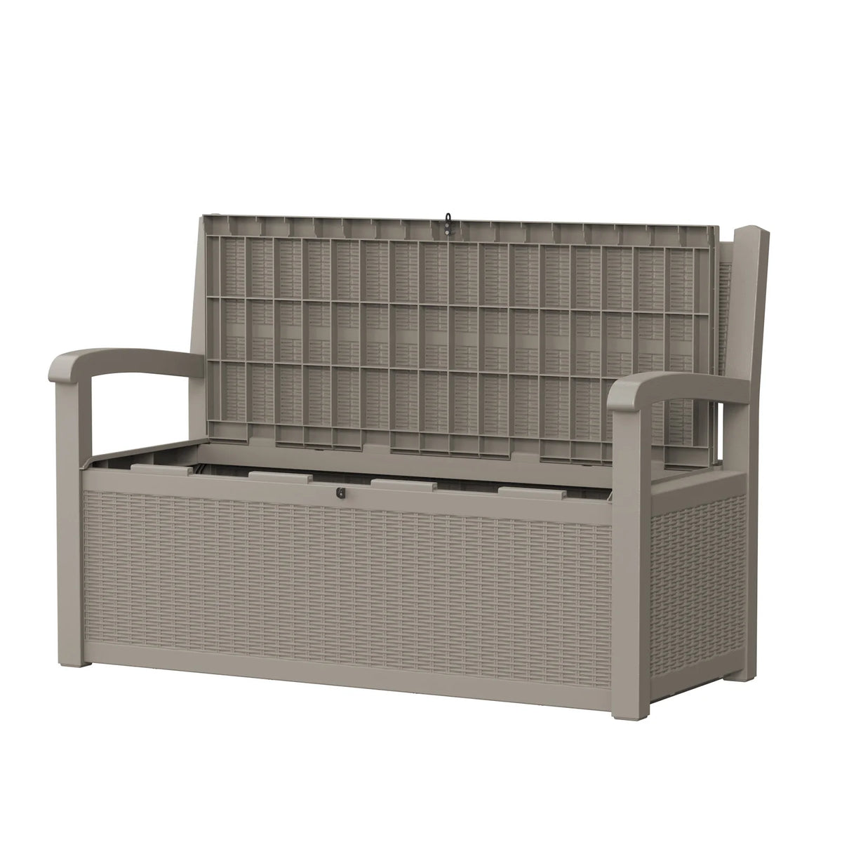 Weatherproof Rattan Look Outdoor Storage Bench Patio