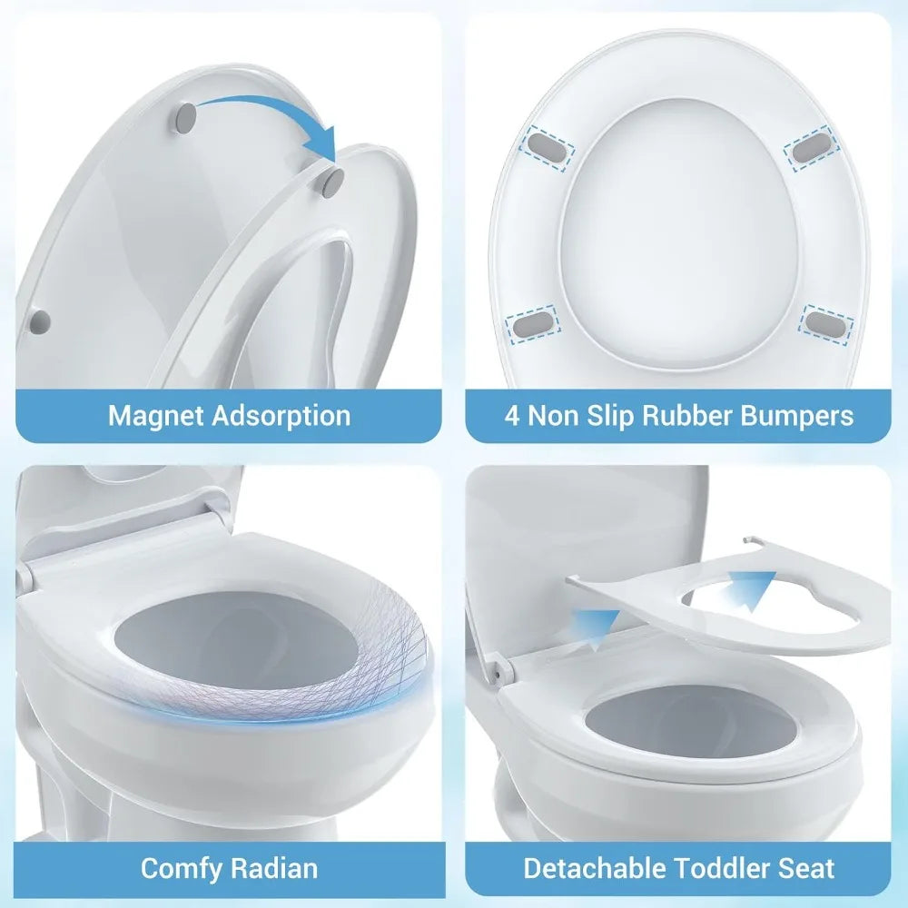 Universal Slow Close Toilet Seat With Antibacterial Quick Release Lid