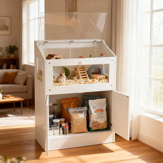HiMISS Storage Cabinet Cage For Hamster Guinea Pig Rat Hedgehog