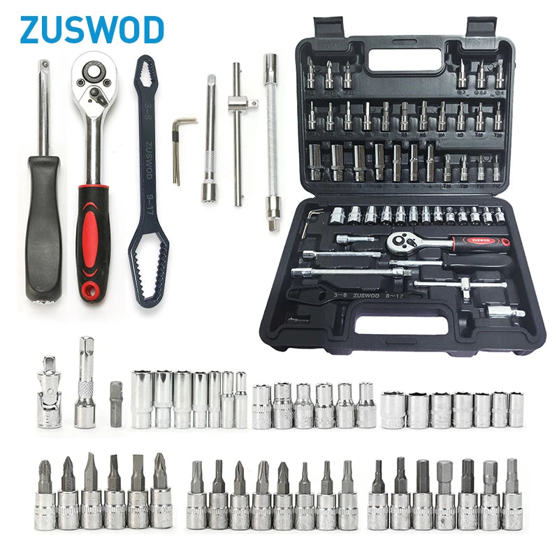 Household Ratchet Wrench Socket Tool Set for Car Repairs