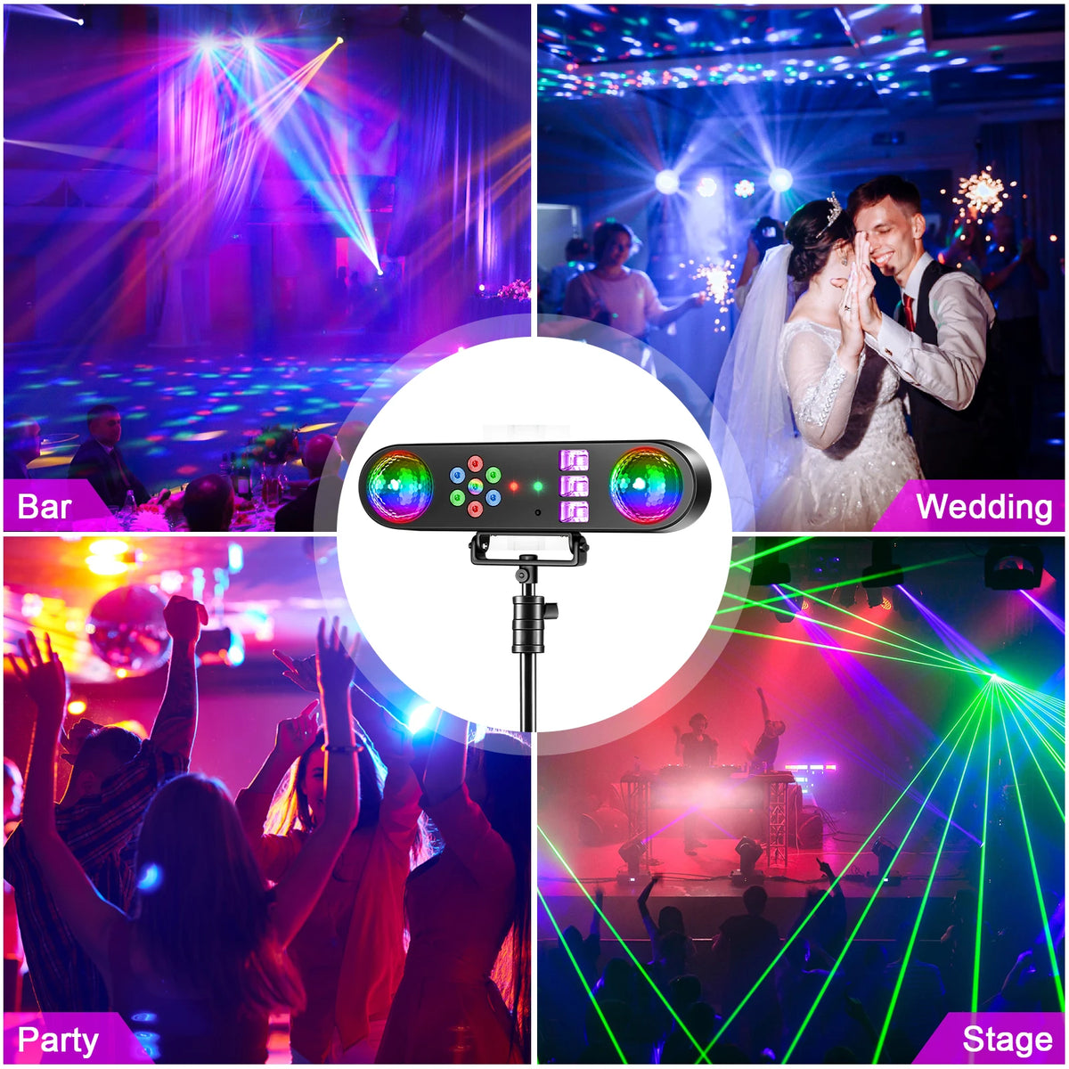 U'King Mini 5in1 RGB Stage Light With Remote