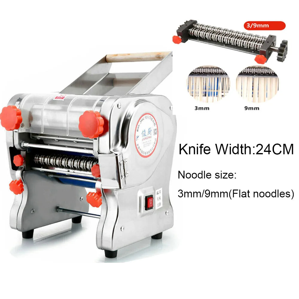 Commercial Stainless Steel Electric Pasta Noodle Machine Dual Knife 550W