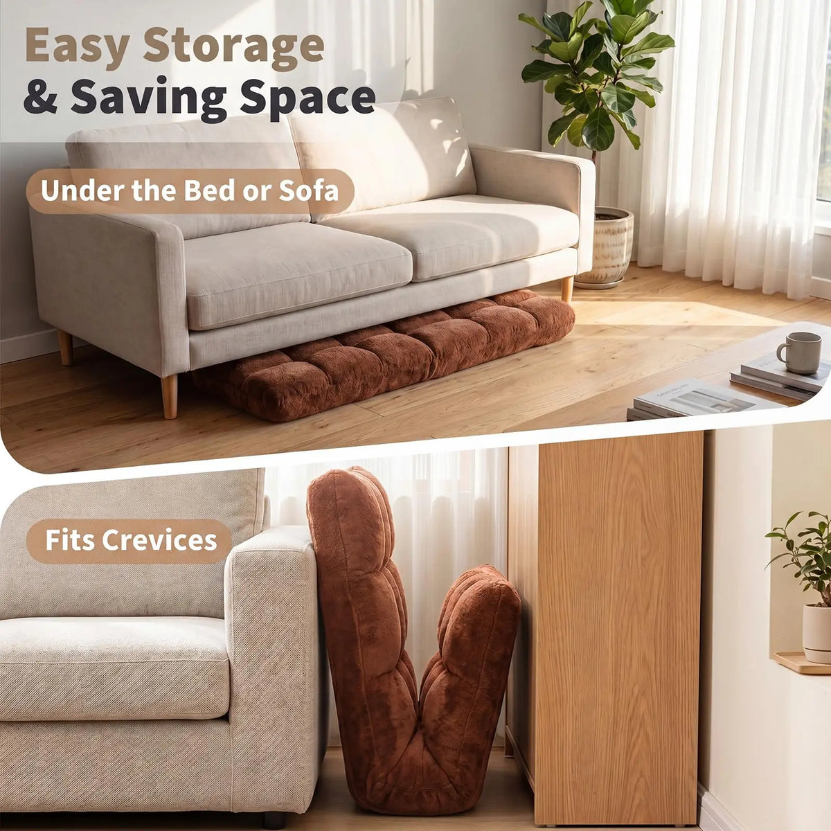 HiMISS Adjustable Floor Chair With Back Support And Foldable Design