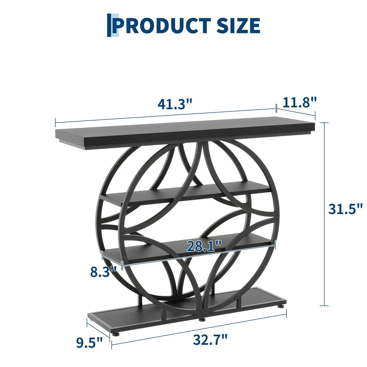 HiMiss Four Tier Narrow Entryway Modern Wooden Console Table