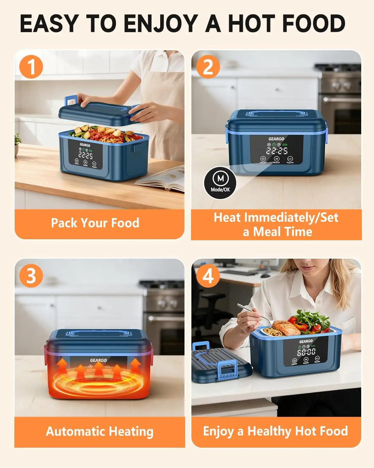 Cordless Rechargeable Self Heating Lunch Box With Reliable Performance