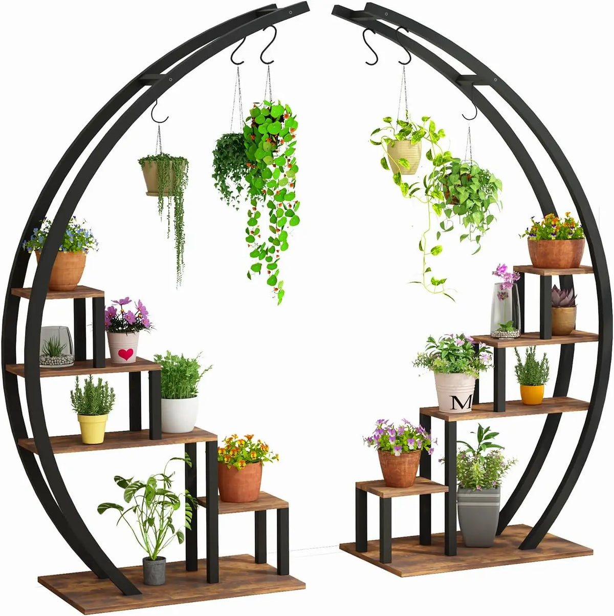 Twister CK Five Tier Metal Plant Stand With Hooks