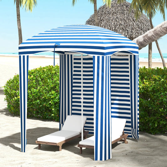 Outsunny Beach Cabana Umbrella With Bag And Windows