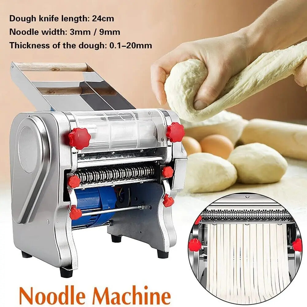 Commercial Stainless Steel Electric Pasta Noodle Machine Dual Knife 550W